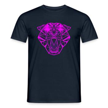 Pink tiger geometric line art design - Men's T-Shirt - navy - Front - AI Model Male 178 light (178cm)
