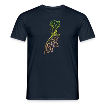 Mandala florale Strichzeichnungen - Männer T-Shirt - Navy - Vorne - AI Model Male 178 light (178cm)