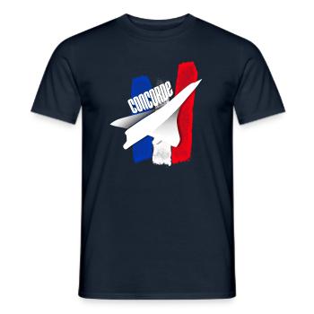 Concorde airliner made in FRA. - Men's T-Shirt - navy - Front - AI Model Male 178 light (178cm)