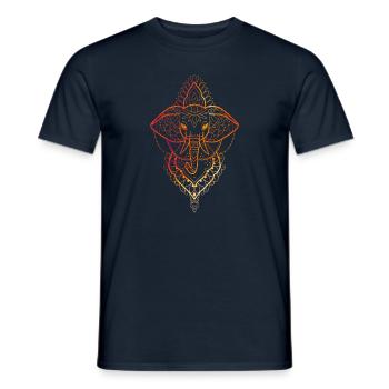 Ganesh symmetrische Design-Strichzeichnungen bunt - Männer T-Shirt - Navy - Vorne - AI Model Male 178 light (178cm)