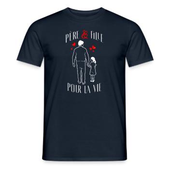 Vater und Tochter fürs Leben, Familienliebesgeschenk - Männer T-Shirt - Navy - Vorne - AI Model Male 178 light (178cm)