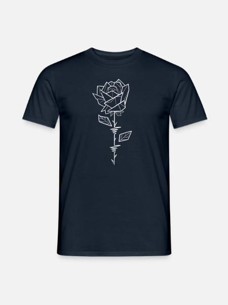 White rose geo style - Men's T-Shirt - navy