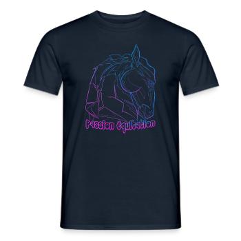 Cheval passion équitation - T-shirt homme - marine - Devant - AI Model Male 178 light (178cm)