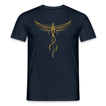 Phoenix Lineart - Männer T-Shirt - Navy - Vorne - AI Model Male 178 light (178cm)