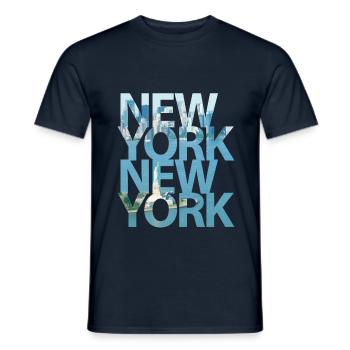 New York, New York - T-shirt homme - marine - Devant - AI Model Male 178 light (178cm)