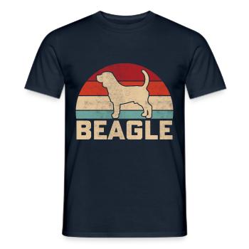 Beagle Retro - Men's T-Shirt - navy - Front - AI Model Male 178 light (178cm)