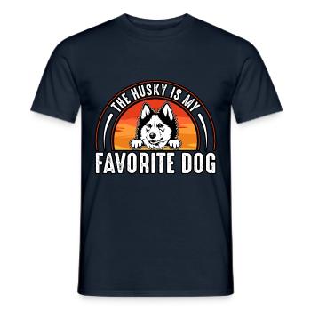 The husky is my favorite dog - Men's T-Shirt - navy - Front - AI Model Male 178 light (178cm)