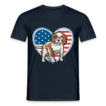 Cavalier King Charles Épagneul - T-shirt homme - marine - Devant - AI Model Male 178 light (178cm)