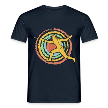 Fechten Retro - Männer T-Shirt - Navy - Vorne - AI Model Male 178 light (178cm)