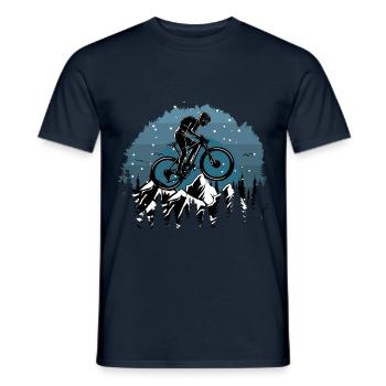 Bicycle MTB - Men's T-Shirt - navy - Front - AI Model Male 178 light (178cm)