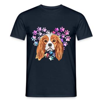 Cavalier King Charles Épagneul - T-shirt homme - marine - Devant - AI Model Male 178 light (178cm)