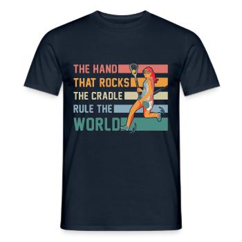 La main qui berce le berceau règne sur le monde - T-shirt homme - marine - Devant - AI Model Male 178 light (178cm)