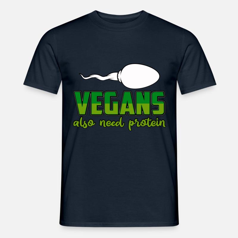 Vegans also need protein - Männer T-Shirt - Navy