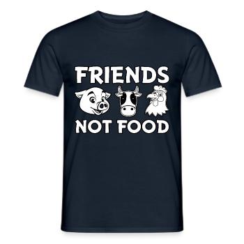 Amis pas nourriture - T-shirt homme - marine - Devant - AI Model Male 178 light (178cm)