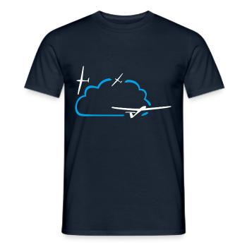 Thermik Segelflieger Segelflugzeug gleiten - Männer T-Shirt - Navy - Vorne - AI Model Male 178 light (178cm)