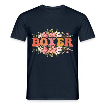 Chien boxeur - T-shirt homme - marine - Devant - AI Model Male 178 light (178cm)