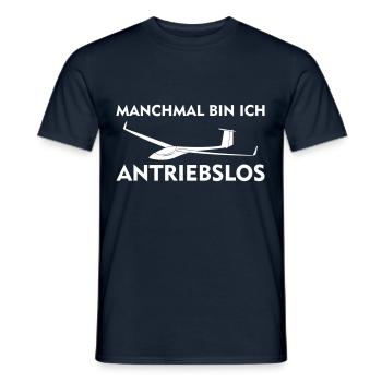 Manchmal bin ich antriebslos Segelflieger Geschenk - Männer T-Shirt - Navy - Vorne - AI Model Male 178 light (178cm)