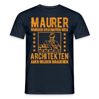 Maurer Lustige Sprüche - Männer T-Shirt - Navy - Vorne - AI Model Male 178 light (178cm)