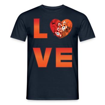 Cat Bear Little Panda Love - Men's T-Shirt - navy - Front - AI Model Male 178 light (178cm)