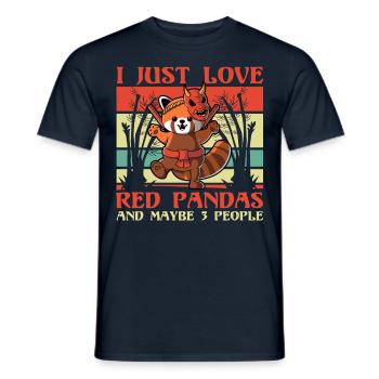 I just Love Red Panda and maybe 3 People - Männer T-Shirt - Navy - Vorne - AI Model Male 178 light (178cm)