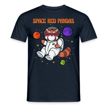 Space Red Pandas - Männer T-Shirt - Navy - Vorne - AI Model Male 178 light (178cm)