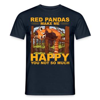 Les pandas roux me rendent heureux tu n’es pas tellement - T-shirt homme - marine - Devant - AI Model Male 178 light (178cm)