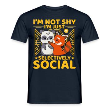 I'm not shy I'm just selevtively Social - Männer T-Shirt - Navy - Vorne - AI Model Male 178 light (178cm)