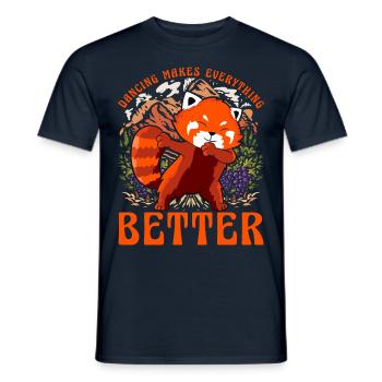 Dancing makes everything betterRoter Panda - Männer T-Shirt - Navy - Vorne - AI Model Male 178 light (178cm)