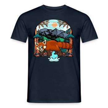 Roter Panda - Männer T-Shirt - Navy - Vorne - AI Model Male 178 light (178cm)