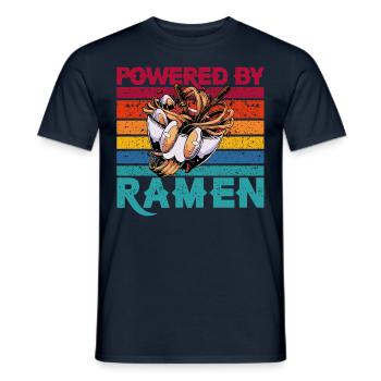 Powered by Ramen - Männer T-Shirt - Navy - Vorne - AI Model Male 178 light (178cm)