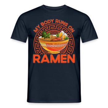 My Body runs on Ramen - Men's T-Shirt - navy - Front - AI Model Male 178 light (178cm)