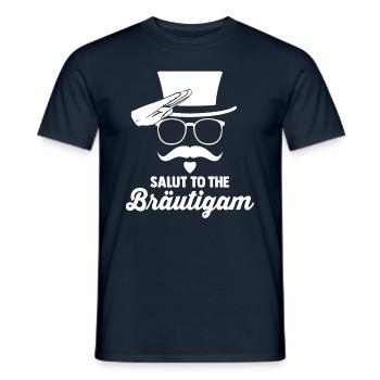 Salut To The Bräutigam Zylinderhut Schnauzer Bart - Männer T-Shirt - Navy - Vorne - AI Model Male 178 light (178cm)