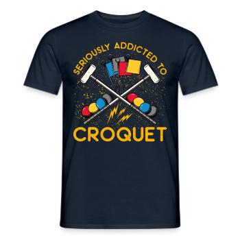 Sérieusement accro au croquet - T-shirt homme - marine - Devant - AI Model Male 178 light (178cm)