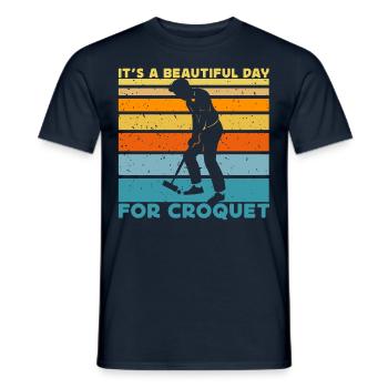 C’est une belle journée pour croquet - T-shirt homme - marine - Devant - AI Model Male 178 light (178cm)
