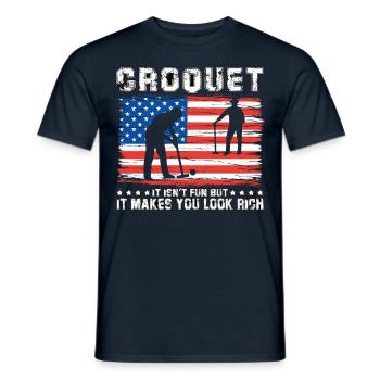 Croquet it isn't fun but it makes you look rich - Männer T-Shirt - Navy - Vorne - AI Model Male 178 light (178cm)