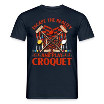 Escape the reality and play Croquet - Men's T-Shirt - navy - Front - AI Model Male 178 light (178cm)