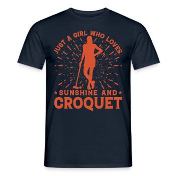 Just a Girl who loves Sunshine and Croquet - Männer T-Shirt - Navy - Vorne - AI Model Male 178 light (178cm)