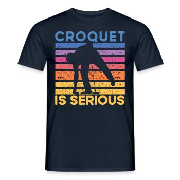 Croquet is serious - Männer T-Shirt - Navy - Vorne - AI Model Male 178 light (178cm)