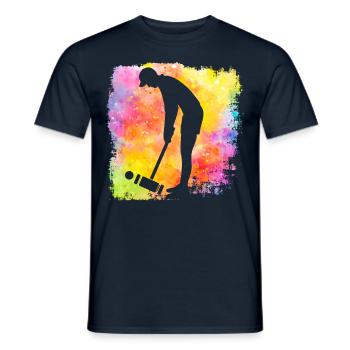 Krocket Retro - Männer T-Shirt - Navy - Vorne - AI Model Male 178 light (178cm)