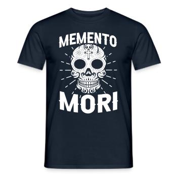 Memento Mori No Mercy cite death latin - T-shirt homme - marine - Devant - AI Model Male 178 light (178cm)