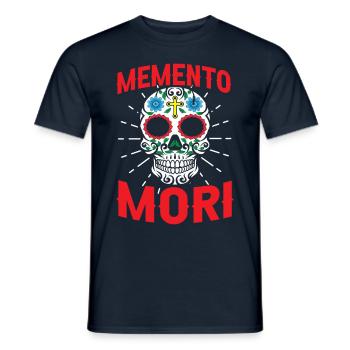 Memento Mori No Mercy cite death latin - T-shirt homme - marine - Devant - AI Model Male 178 light (178cm)