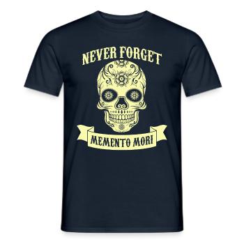 Memento Mori No Mercy cite Death Skull Reader - T-shirt homme - marine - Devant - AI Model Male 178 light (178cm)