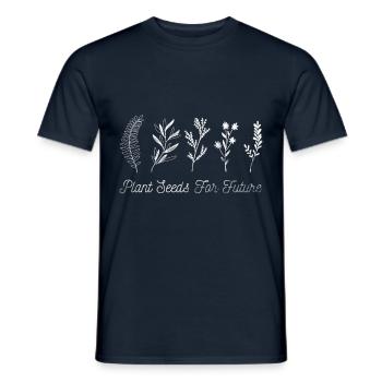 Graines pour l’avenir Plantes sages Fleurs - T-shirt homme - marine - Devant - AI Model Male 178 light (178cm)
