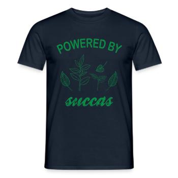 Powered By Succas Grünpflanze Kakteenliebhaber - Männer T-Shirt - Navy - Vorne - AI Model Male 178 light (178cm)