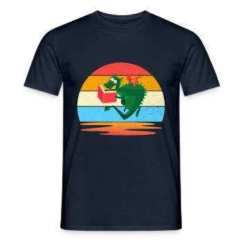 Bookworm Dragon Books The I Love To Read - Men's T-Shirt - navy - Front - AI Model Male 178 light (178cm)