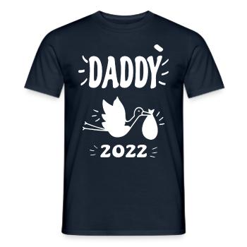 Papa 2022 Nouveau Bébé Cigogne Artiste Hommes Grand Né - T-shirt homme - marine - Devant - AI Model Male 178 light (178cm)