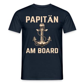 Papitän Am À bord d’un navire Ancre haute mer Nature Père - T-shirt homme - marine - Devant - AI Model Male 178 light (178cm)