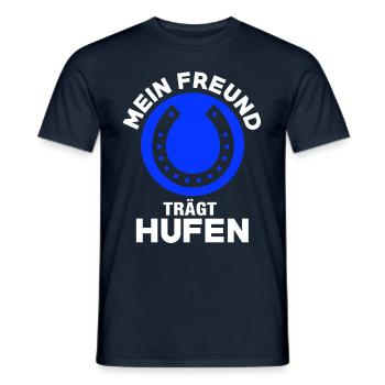 Mein Freund Trägt Hufen Reiten Mädchen Pony Liebe - Männer T-Shirt - Navy - Vorne - AI Model Male 178 light (178cm)