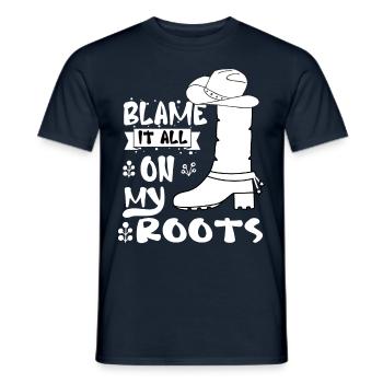 La faute à mes racines Cowboy Western Boots - T-shirt homme - marine - Devant - AI Model Male 178 light (178cm)