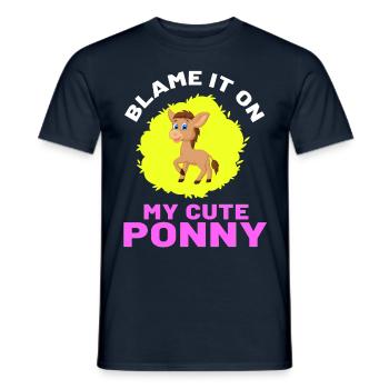 Guilt Is My Cute Pony Texas Rodeo - Men's T-Shirt - navy - Front - AI Model Male 178 light (178cm)